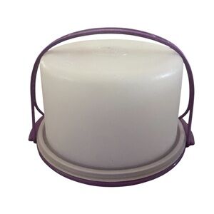 Vintage Tupperware Kids Mini Cake Taker Cup Cake Sized Holder Purple